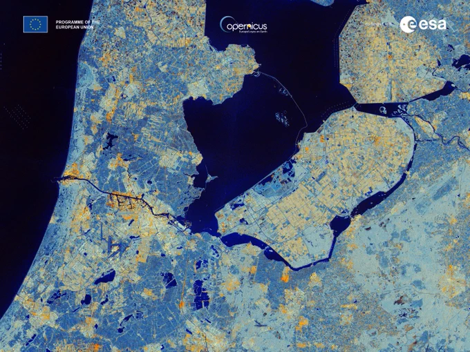 The Netherlands  as seen by the Copernicus Sentinel-1 C satellite