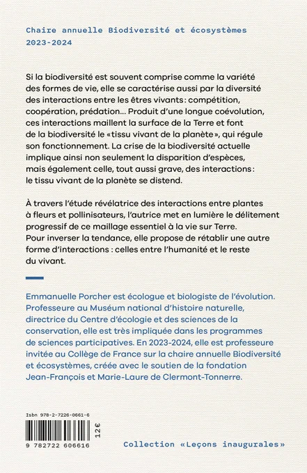 Quatrième de couverture du livre.