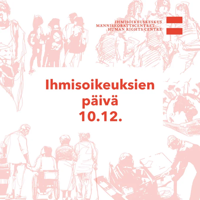 Kuvituskuva tekstillä "Ihmisoikeuksien päivä 10.12."