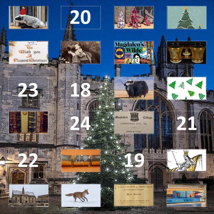 Advent calendar with seventeen ‘windows’ open. 
 
