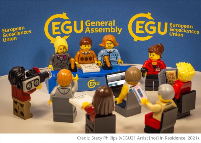 Lego image of the EGU Press Centre. Image credit: Stacy Phillips (vEGU21 Artist not in Residence, 2021)