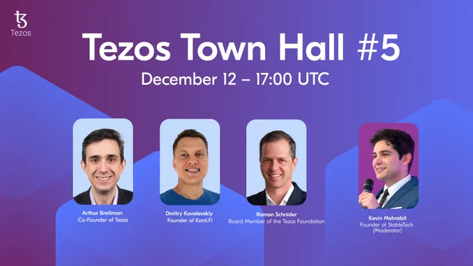Tezos Town Hall #5, December 12 at 17:00 UTC
