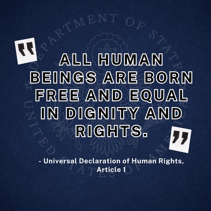 All human beings are born free and equal in dignity and rights. Universal Declaration of Human Rights, Article 1 
