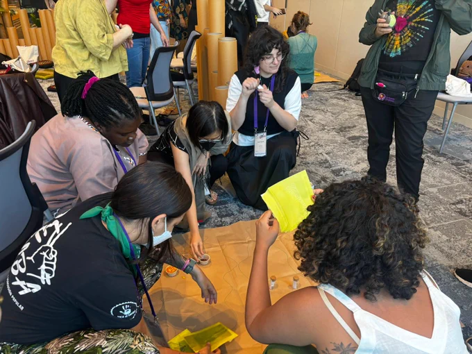 Feminist Tech Garden - fishbowl while folks are participating in a session