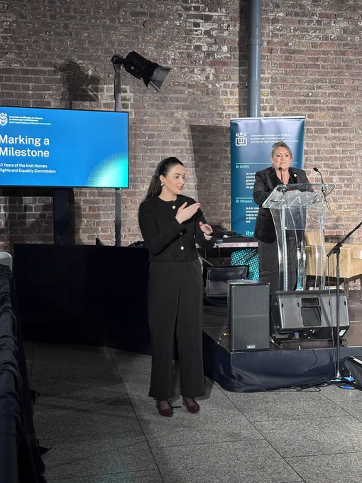 Director Deirdre Malone and ISL interpreter opening marking a milestone event