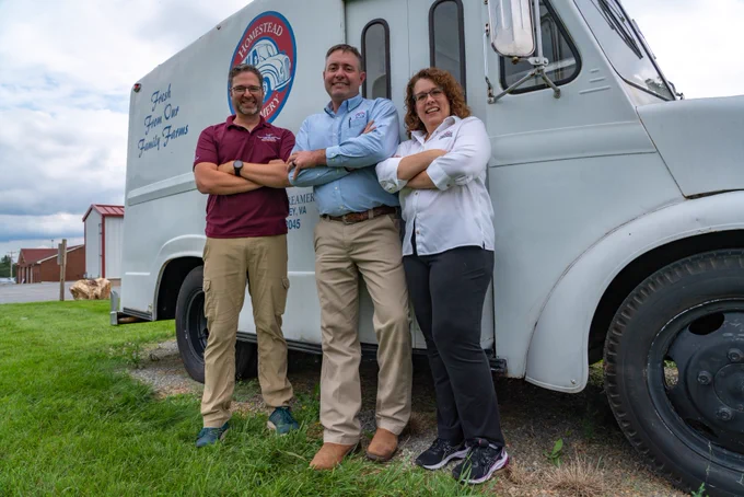 Food Science and Technology faculty pose with the Homestead Creamery truck