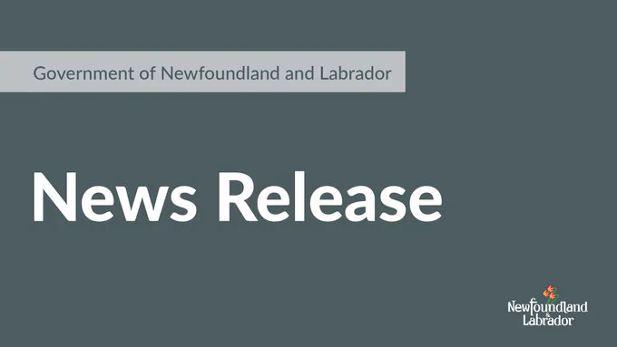 A graphic reads: "Government of Newfoundland and Labrador News Release."