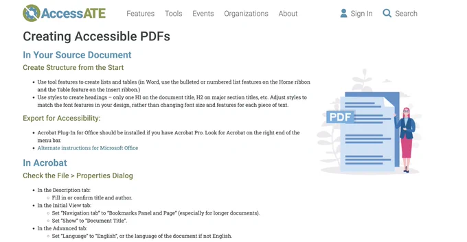Image of the accessible pdf webpage