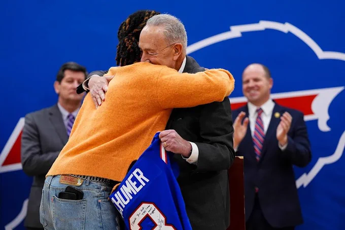 Senator Schumer and Damar Hamlin, December 9, 2024.