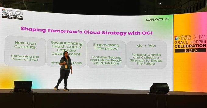 Oracle speaker at Grace Hopper Celebration India