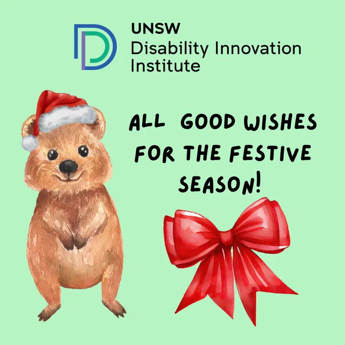 All good wishes for the festive season from the Disability Innovation Institute UNSW 