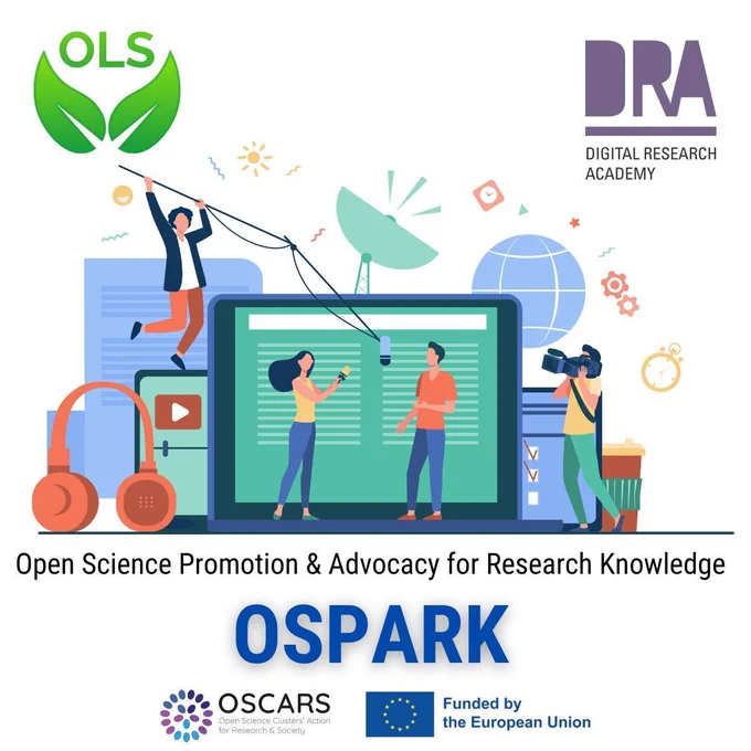 illustrations of different media channels with DRA, OLS, OSCARS, and EU logos