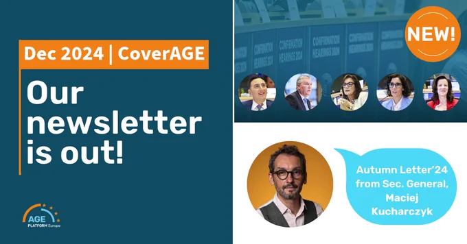 Banner promoting December 2024 Newsletter by AGE Platform Europe.