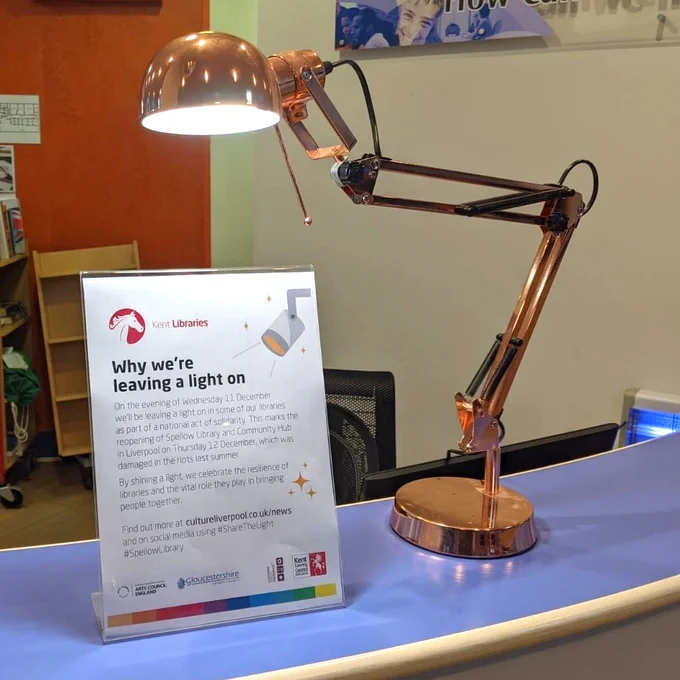 Dover Library leaves a light on to support Spellow Library