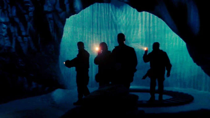 SG1 explores a beautiful blue ice cave, flashlights in hand. 

Here’s a handy Stargate starter pack. You can follow everyone on it with one click, or you can pick & choose. There’s also a Stargate “feed”. You have complete control over the content you see over there and the blocking feature is thorough. 

https://go.bsky.app/AevpiFR

I know that Elmo & co purposefully stifle any posts that have to do with Bluesky. I wonder if they bother with including alt text? Speaking of alt-text, I never used it here, but over there I use it on every post for description, extra context, and secret messages ☺️.

Here’s my account:

@rsundayr.bsky.social

No one “owns” Bluesky. It’s an open source platform. You won’t be forced to see anything you don’t want to see. They are adding new features all the time. I hope to meet you over there sometime soon ❤️👽

Peace. 
-Rachael