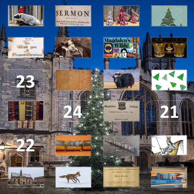 Advent calendar with twenty ‘windows’ open.