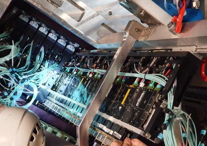 LHCb UP1 photodetector installation. Upgrade that took place last year though we continue similar contributions 