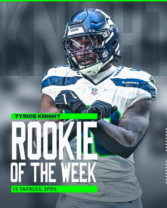Tyrice Knight is the Week 14 Rookie of the Week. He had 12 tackles and 2 PDs against the Cardinals.