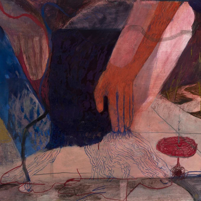 ⁠Bek Ashton,⁠ Digging for a root, 48 X 50 cm, Mixed media on primed paper, £500.00 @Bek.ashton⁠