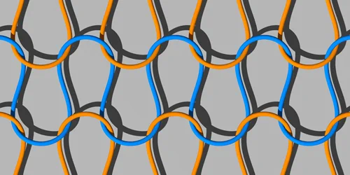 An illustration of a net-like material consisting of interlocking twine.