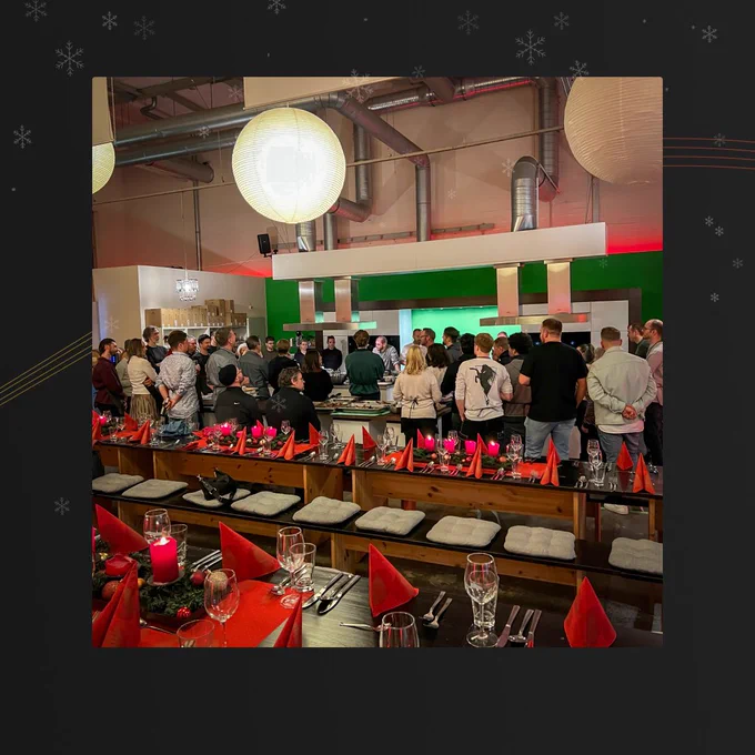 a group of people in a room