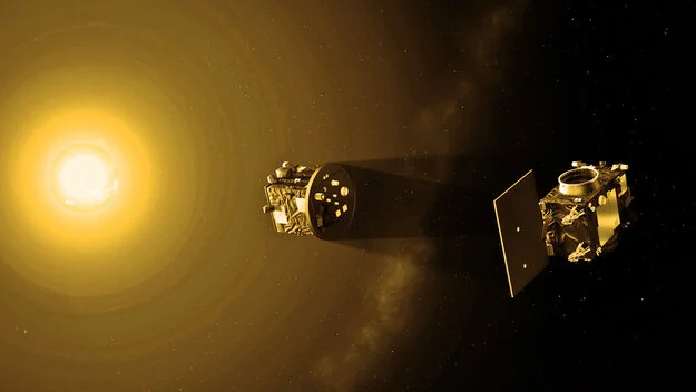 Proba-3 double spacecraft aligned with the Sun
