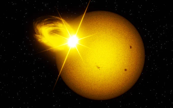 Sun-like star displaying a superflare in visible light