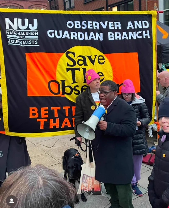 Gary Younge at the Guardian and Observer NUJ picket line, 13 December 2024