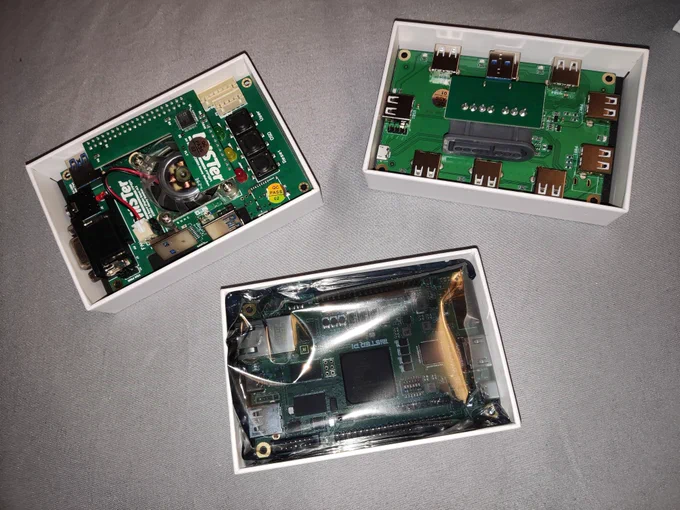 MiSTER Pi FPGA board, USB hub, A/V board