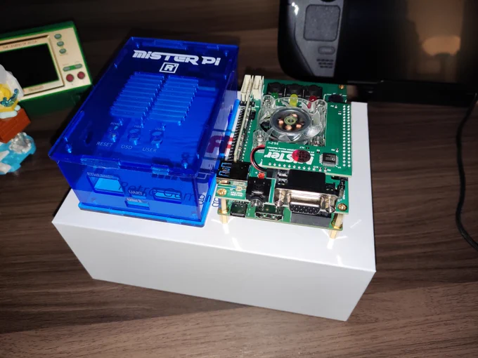 Mister Pi, next to Mister Pi blue acrylic case