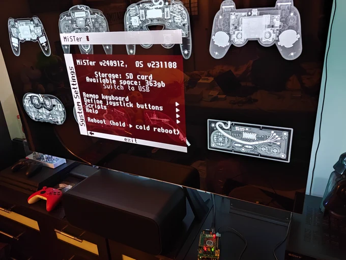Mister Pi running on a screen, and menu