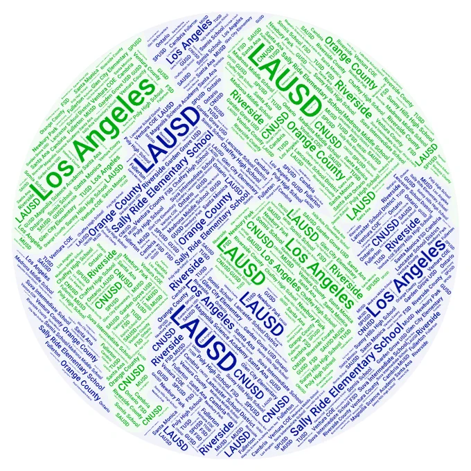 Globe covered in words of the places attendees were from.