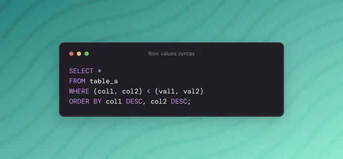 SQL row values syntax.