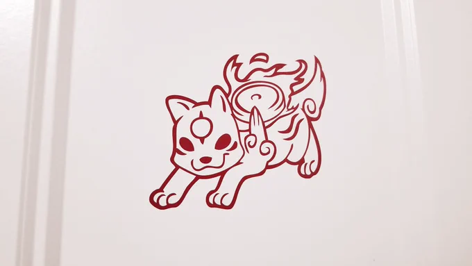 Red Okami vinyl decal sticker