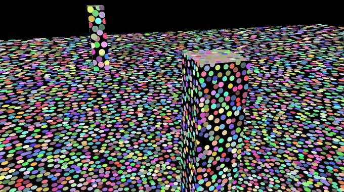 2 Cuboid pillars covered in Surfels.
