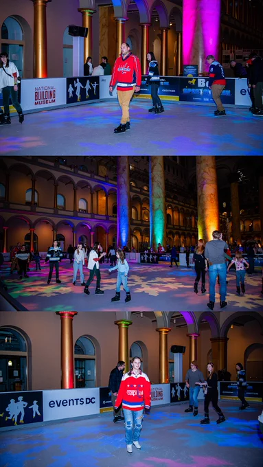 A photo collage from last night's Rock the Rink Skate at the National Building Museum.
