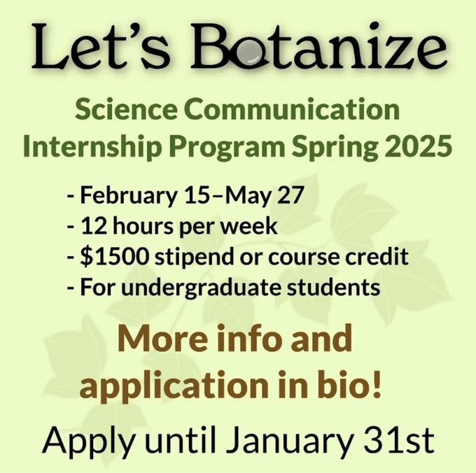 A flyer about Let's Botanize. For more information, visit https://www.letsbotanize.org.