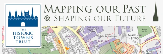 The Historic Towns Trust logo and a map