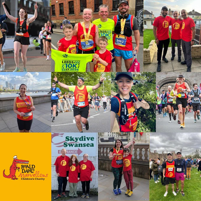 Collection of images of fundraisers taking part in challenge events throughout 2024
