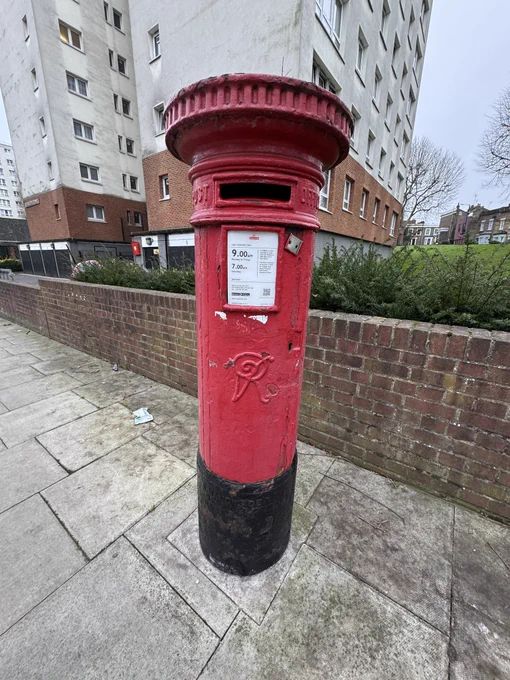 Red postbox with Victoria cypher