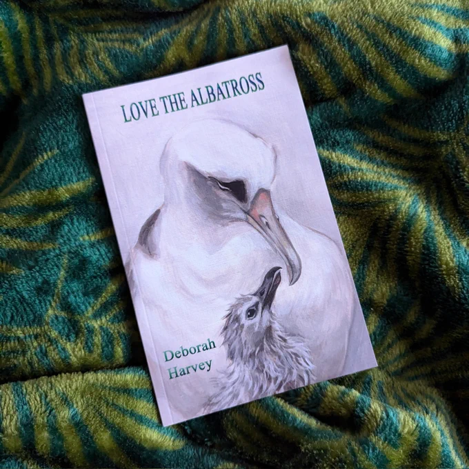 Love the Albatross cover by Deborah Harvey. Cover illustration shows an albatross feeding her chick.