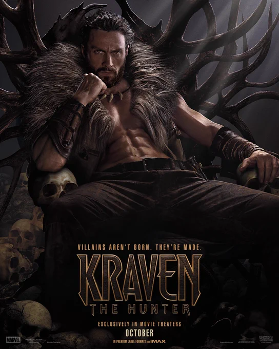 Kraven the Hunter movie poster.