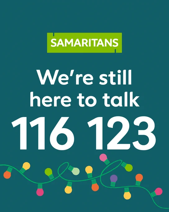We're still here to talk on 116 123