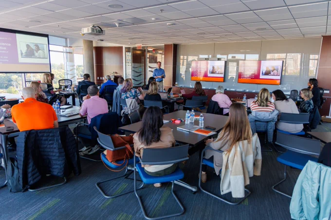 Group of school district leaders convening in Alexandria, VA to launch communities of practice. 

Credit: Craig Newcomb, Virginia Tech
