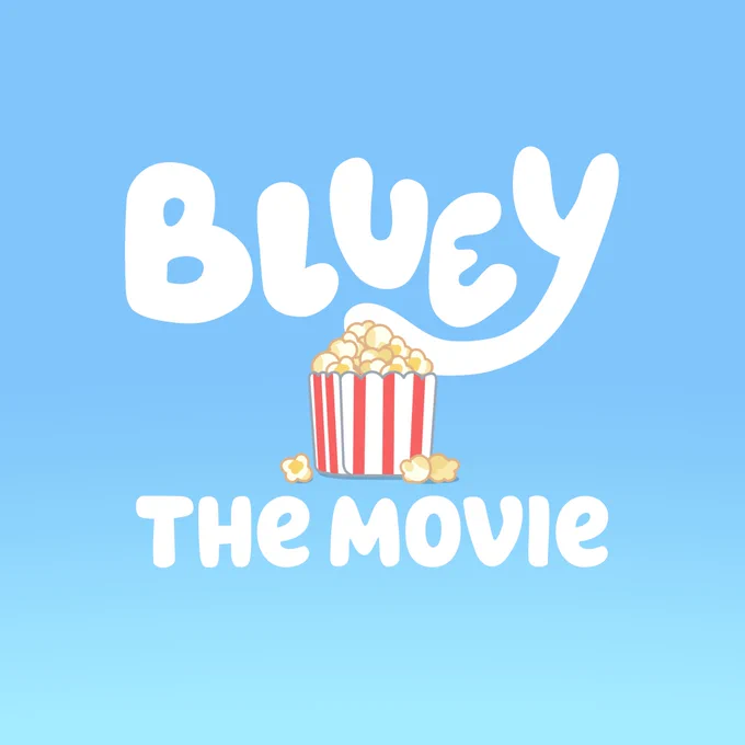 Bluey the movie graphic featuring popcorn.