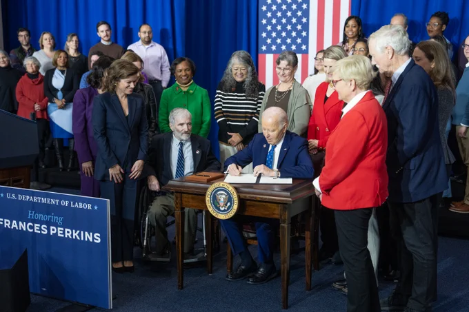 President Biden designates the Frances Perkins Homestead in Maine as a national monument.