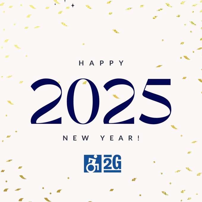 Image of confetti with text that reads Happy New Year! 2025 with the 2GI logo.