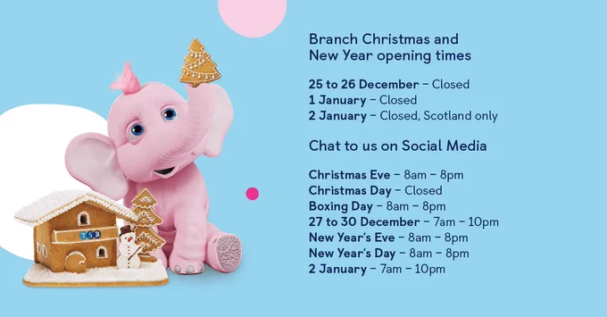 Christmas and New Year opening times. 