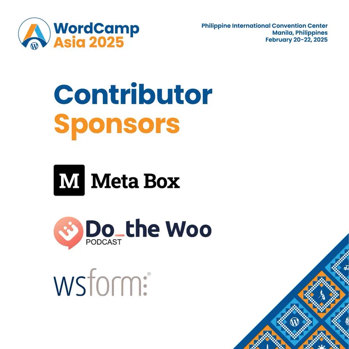 Thanks to Our Contributor Sponsors – Meta Box, Do the Woo, and WS Form