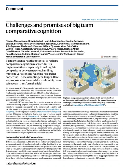 Challenges and promises of big team comparative cognition
